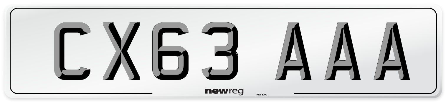 CX63 AAA Number Plate from New Reg